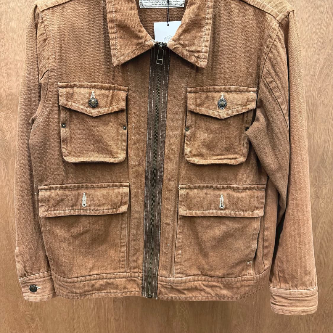 빈티지 코튼 자켓 멀티 플랩 포켓 디테일 레귤러핏 브라운 상품이미지5