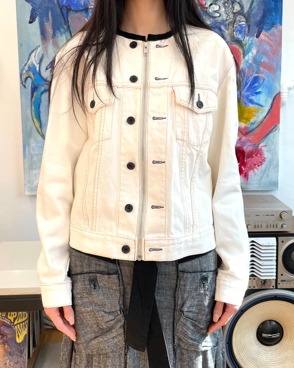 [S] 컬렉션프리베 데님 레더 자켓 상품이미지4