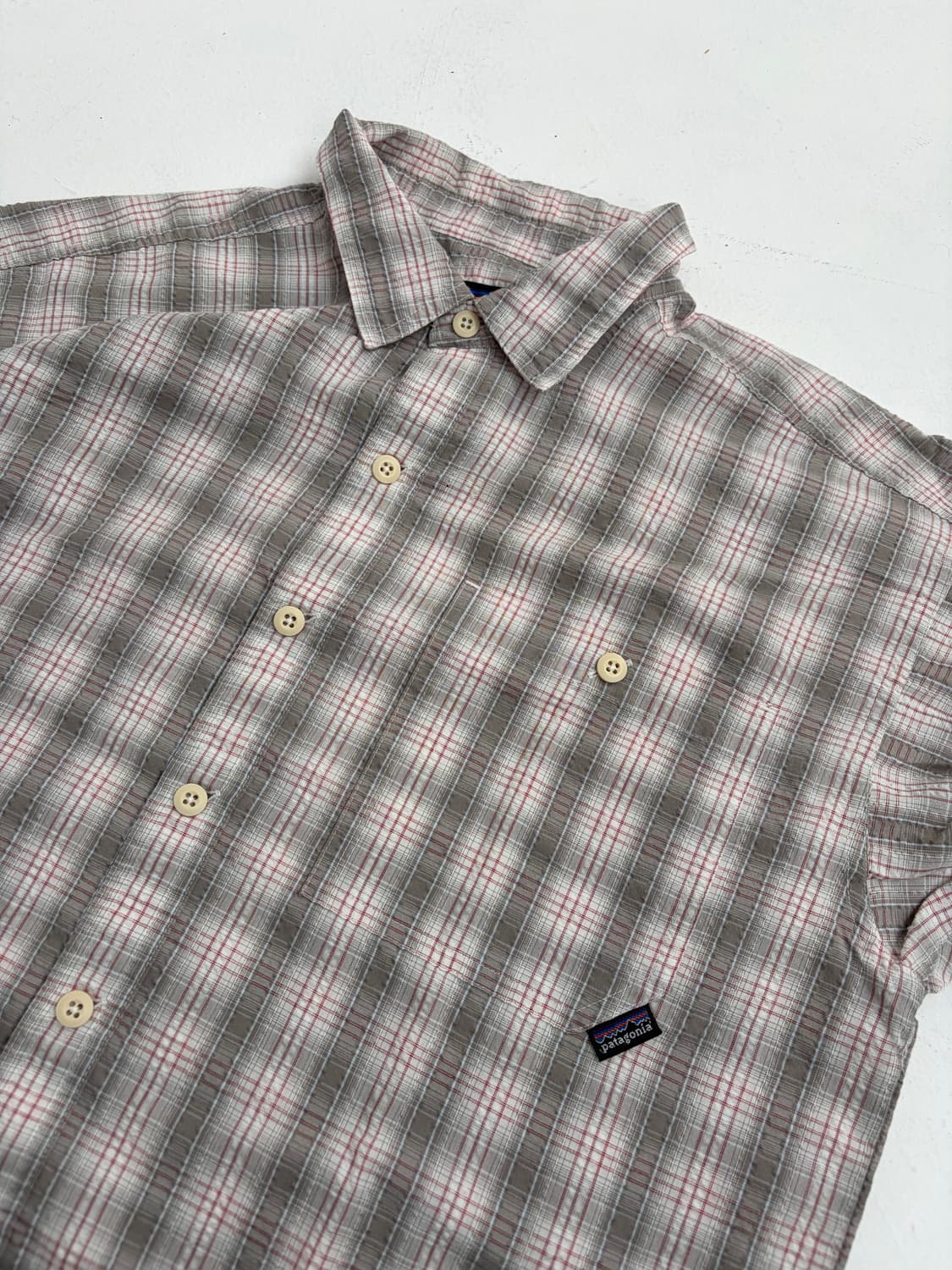 00s Patagonia Plaid Button Up Shirt (bei 상품이미지6