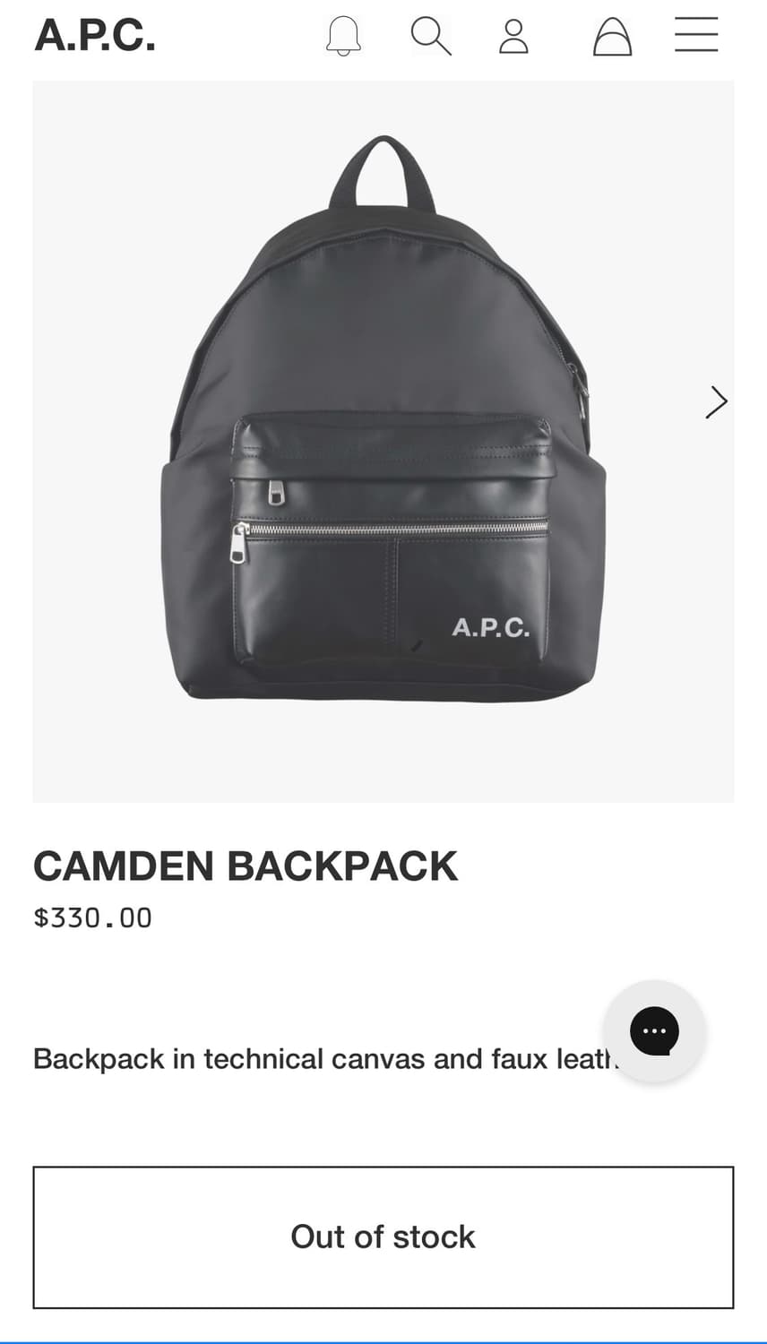 아페쎄 A.P.C / Camden backpack / 블랙 상품이미지6
