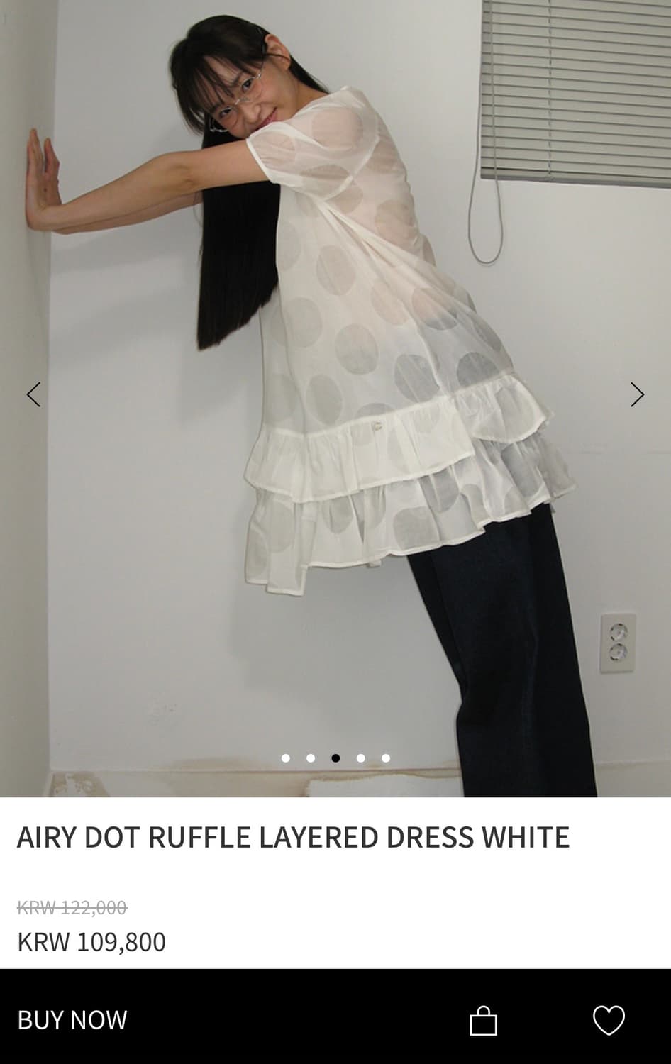 론론 도트 러플 원피스 상품이미지2