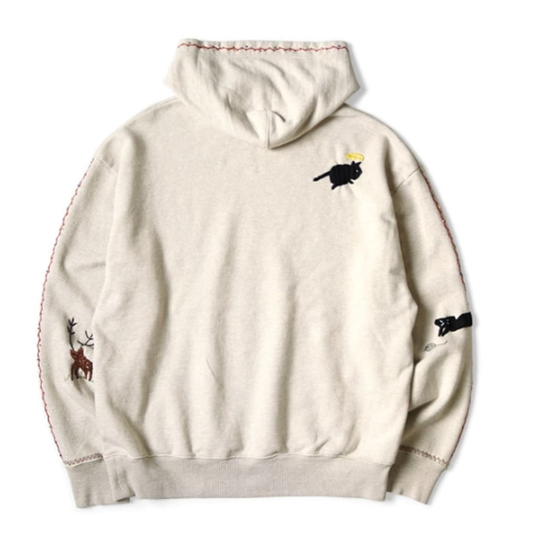 캐피탈 탑 플리스 후드 스웨트셔츠 크로우 앤 캣 자수 키나리 상품이미지2