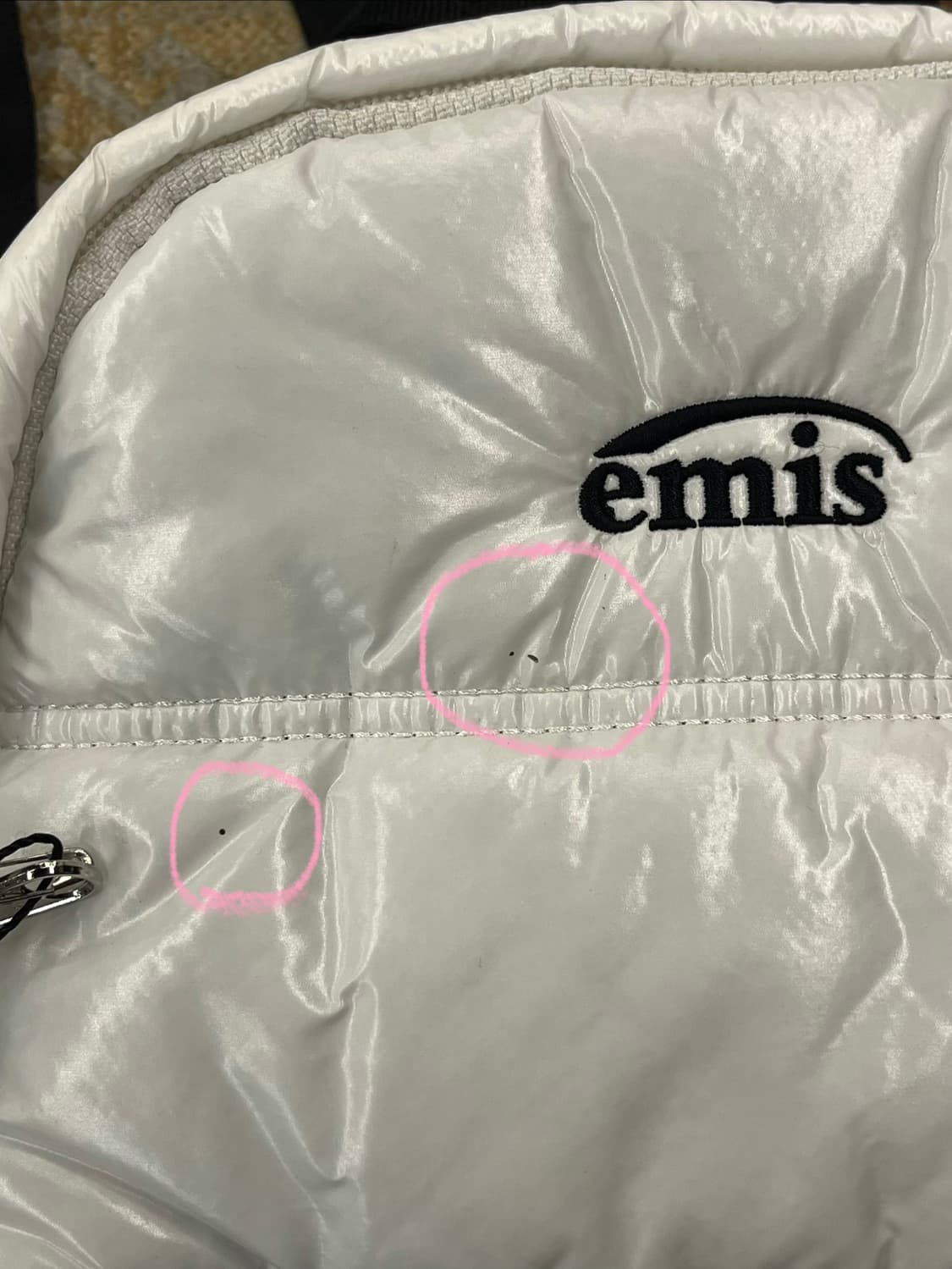 이미스 글로시 패디드 미니 백팩 화이트 #csz3074  상품이미지4