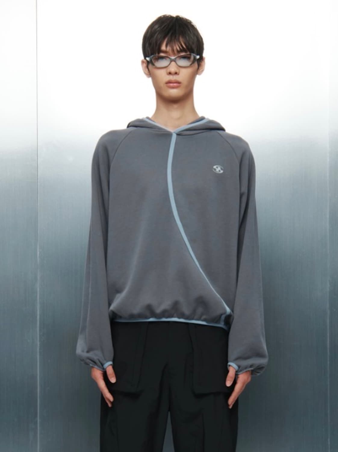 산산기어 taped hoodie ash charcoal 상품이미지1