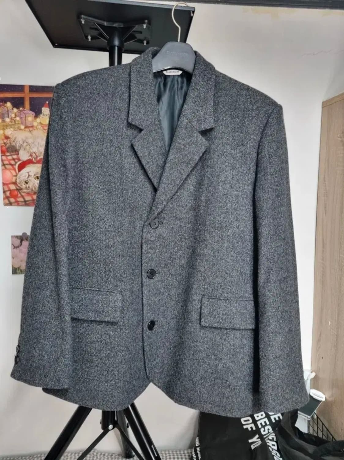 블랭크룸 싱글 브레스티드 울 자켓 차콜 2 상품이미지1