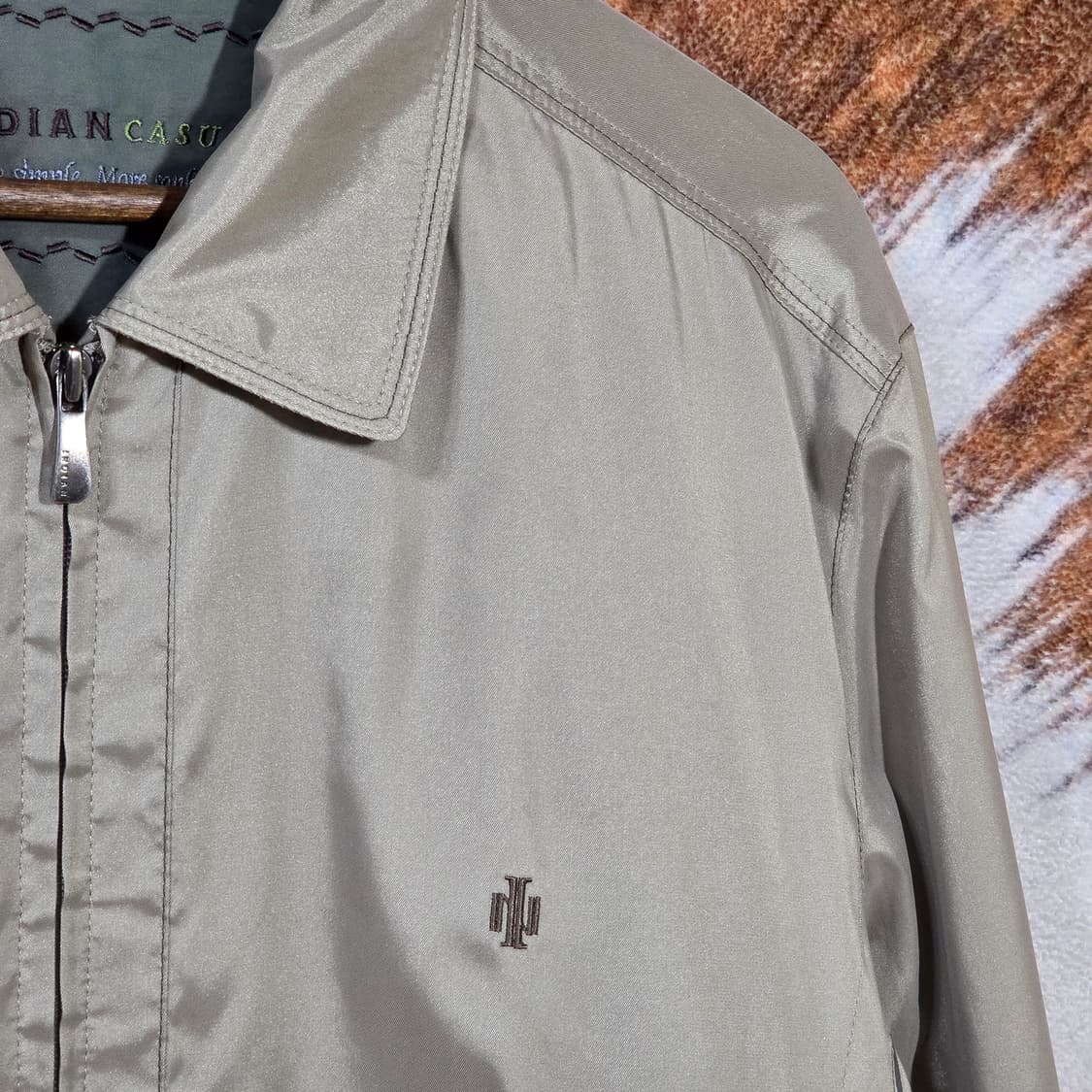 인디안 베이지 유광 블루종 자켓 상품이미지2