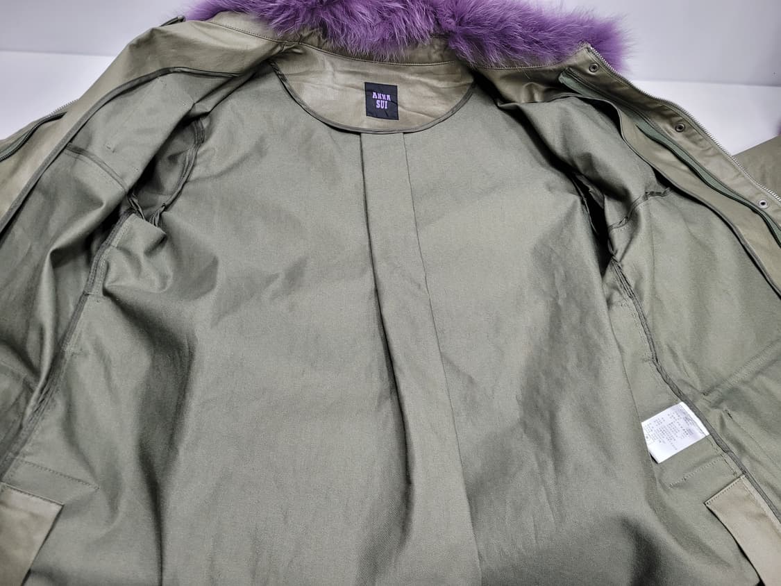 (새상품급) 안나수이 20FW 폭스퍼 벨티드 자켓 / 여 55 카키
 상품이미지8