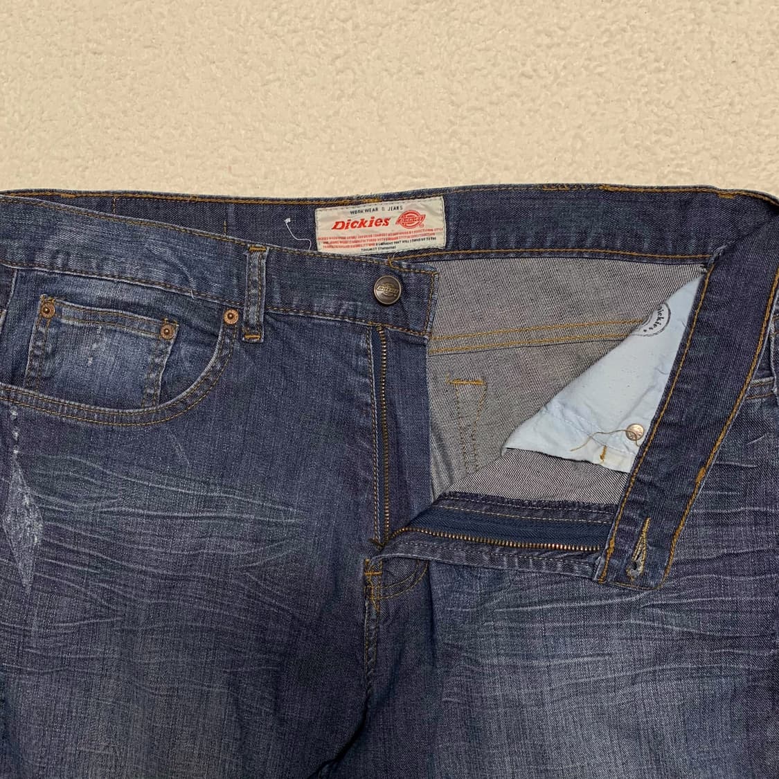 [표기 34, 실측 37] 디키즈 와이드 스트레이트핏 데님팬츠 상품이미지4