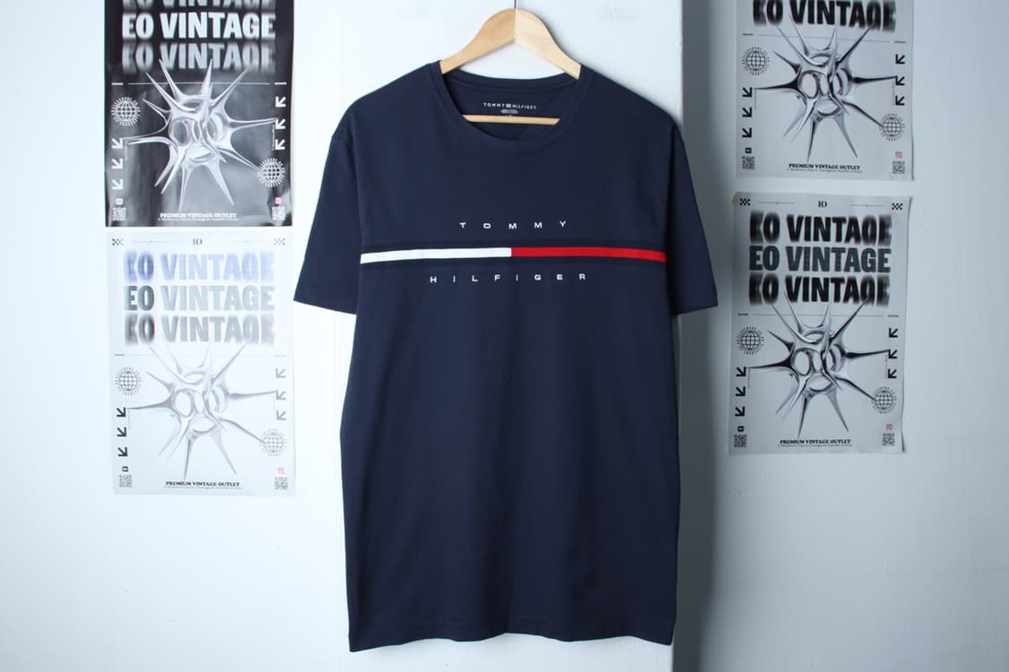 (L-XL) 타미힐피거 반팔 티셔츠 빅로고 네이비 올드스쿨-H30950 상품이미지2