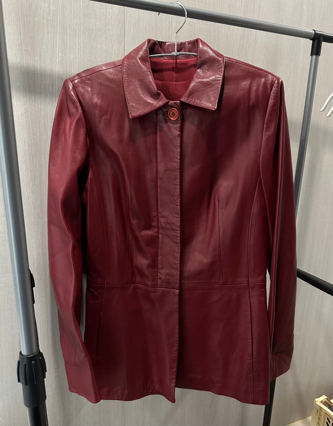 빈티지 이태리 레드 가죽자켓 상품이미지1
