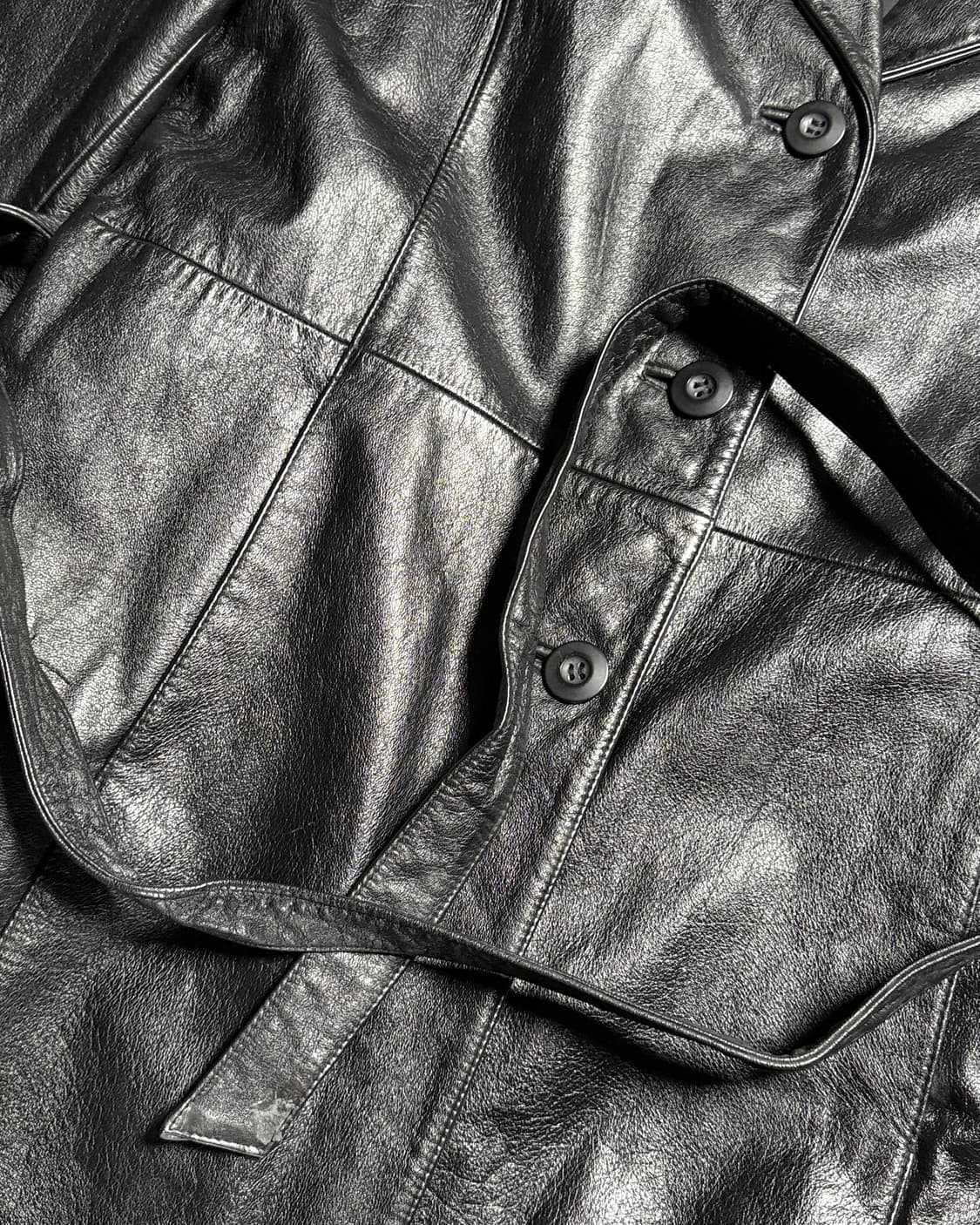 윌슨 레더 레더 벨티드 자켓 M 상품이미지3