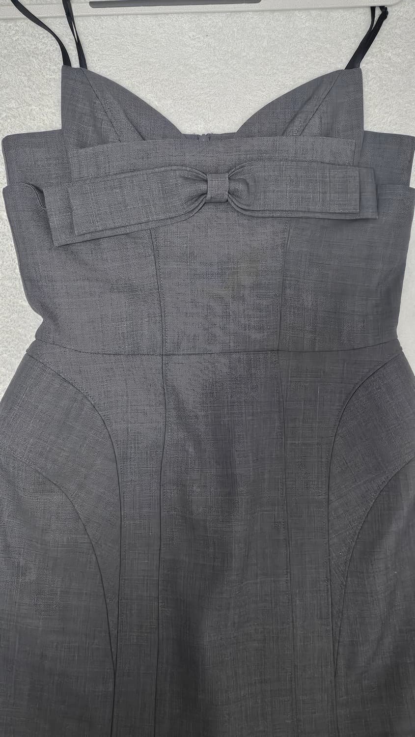 슈슈통 그레이 더블 리본 슬링 미니드레스 사이즈 6 상품이미지2