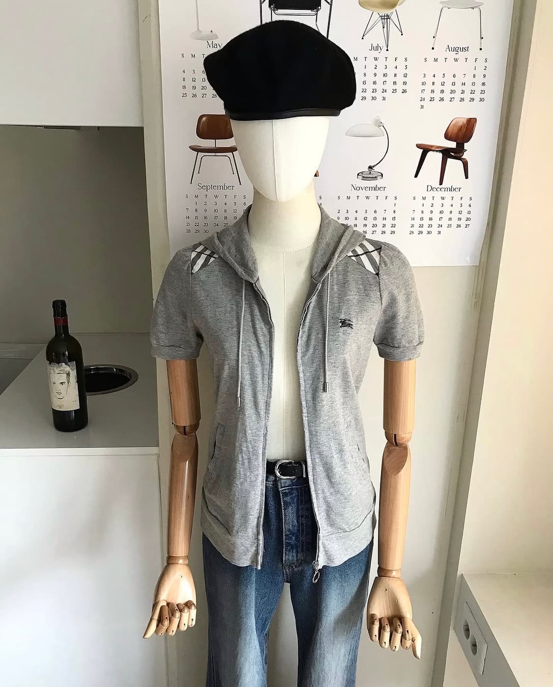 버버리 로고 반팔 후드 집업 상품이미지5