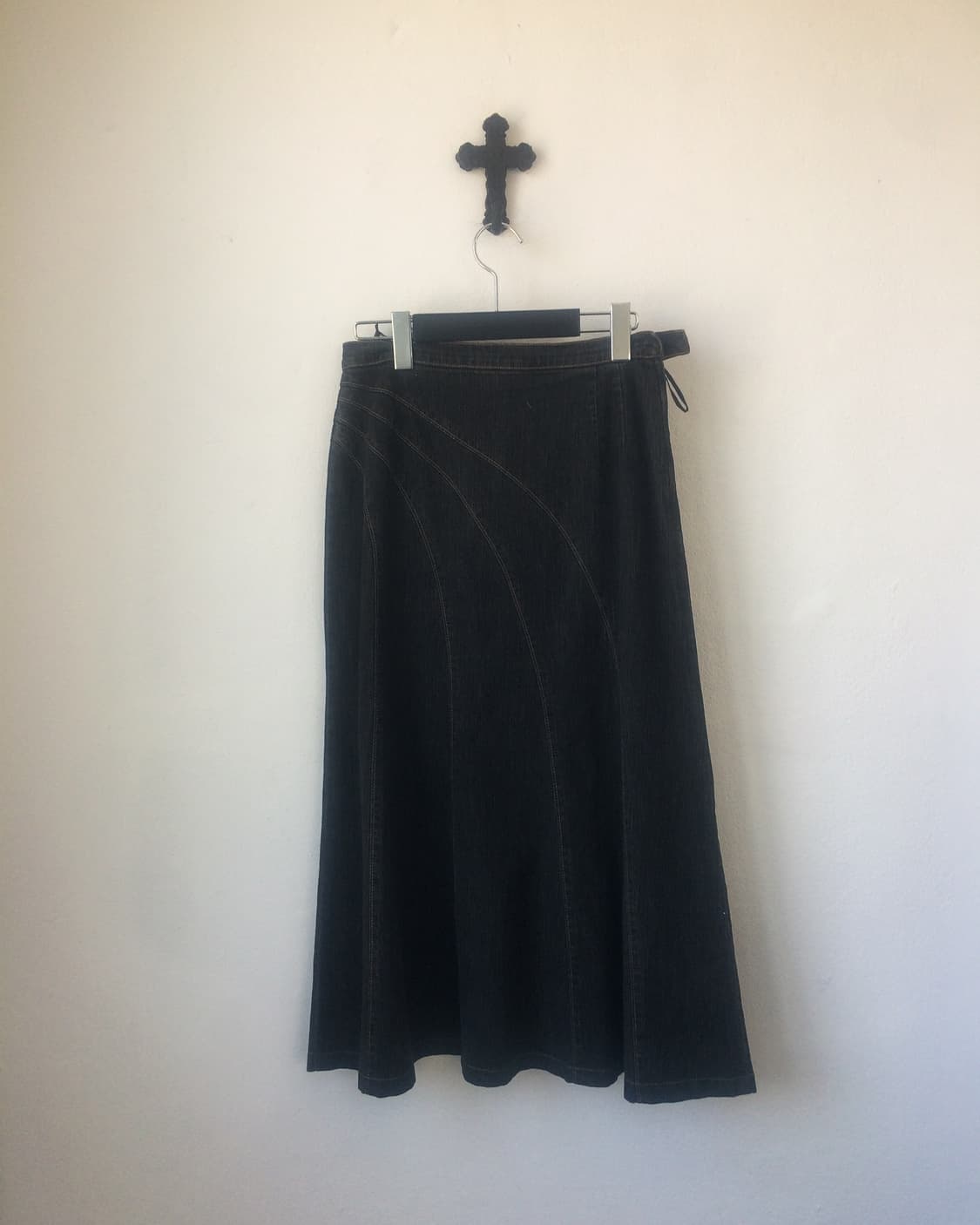 Line detail denim long skirt 상품이미지5