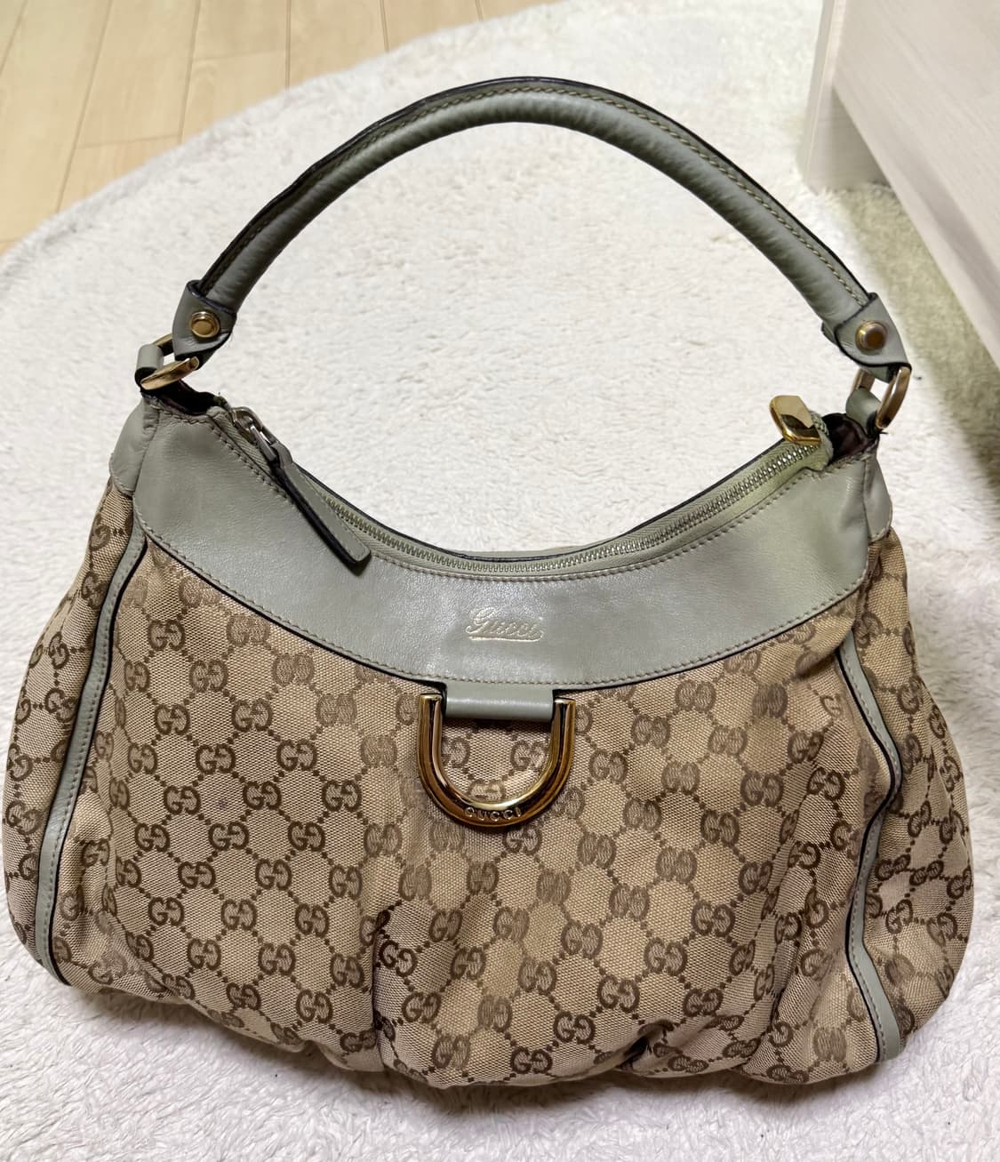 구찌 GG자가드 D링 호보백 숄더백 로고 디링 ring 가죽 빈티지 상품이미지1