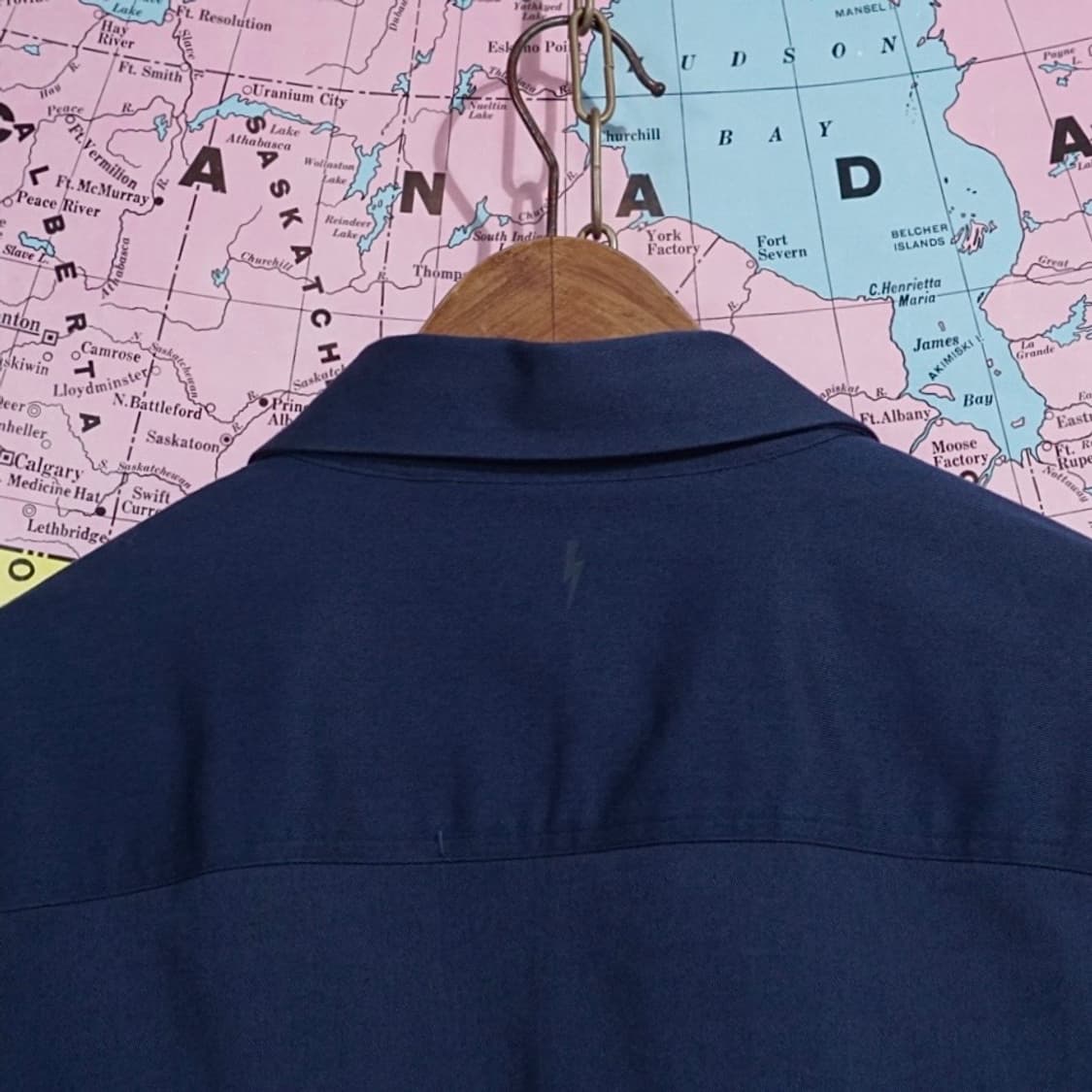 닐바렛 체스트 스트랩 블루종 셔츠 상품이미지5