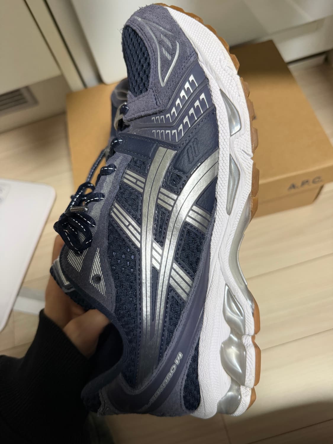 아식스 x 아페쎄 젤 카야노 14 미드나잇 인디고 포그 280 상품이미지8