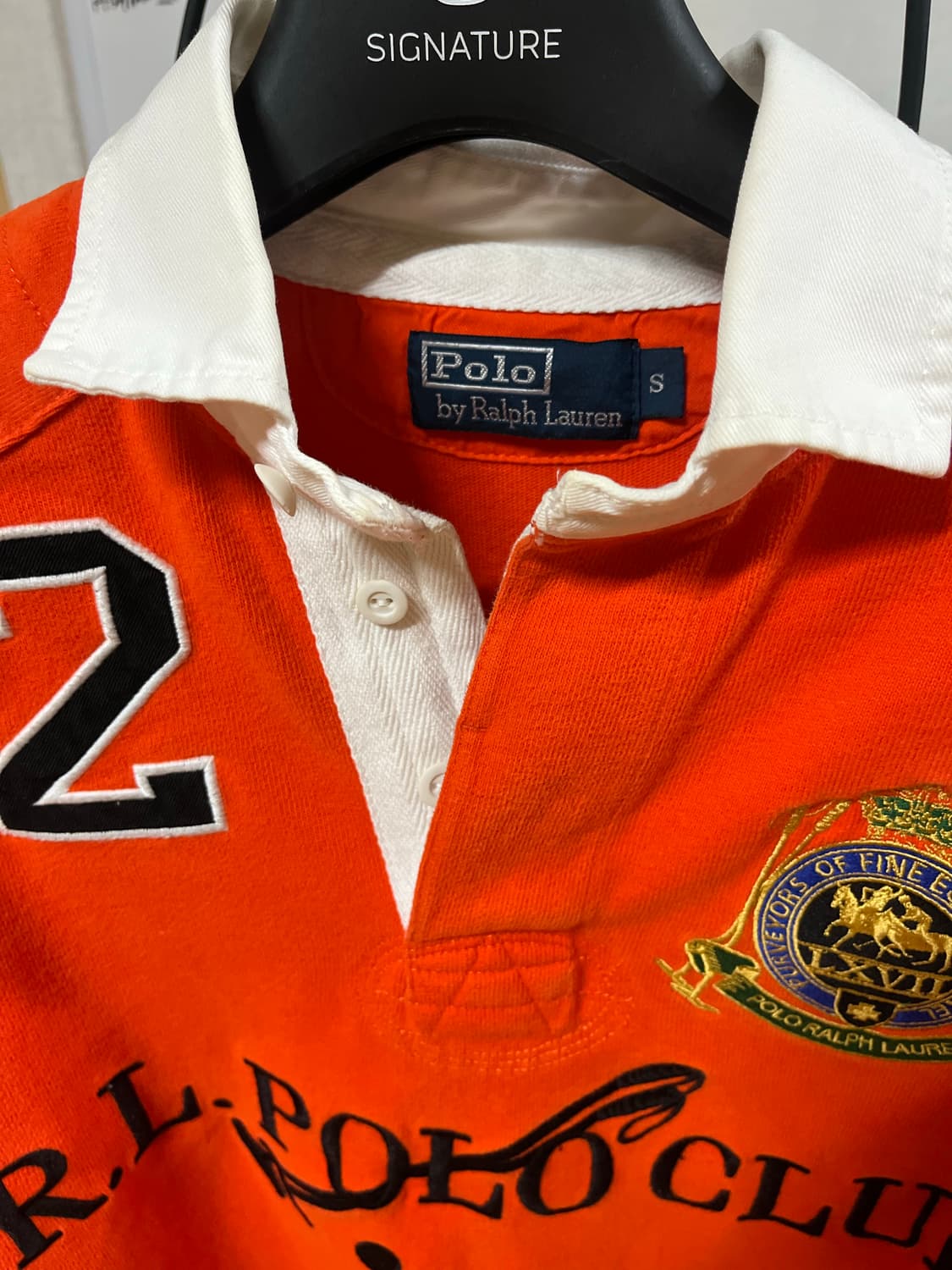 폴로랄프로렌 럭비 셔츠 오렌지 S 상품이미지3