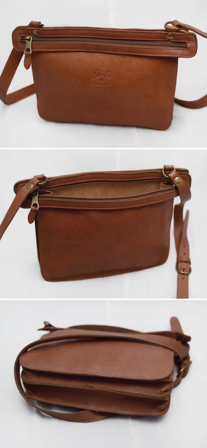 일비종떼 로니 더블 지퍼 트리오 포켓 가죽 숄더.크로스백 상품이미지5