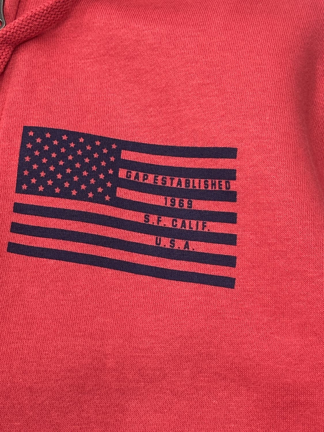 재팬 Gap 레드 기모 U.S.A 후드집업  빈티지 데코라 괴짜  상품이미지5