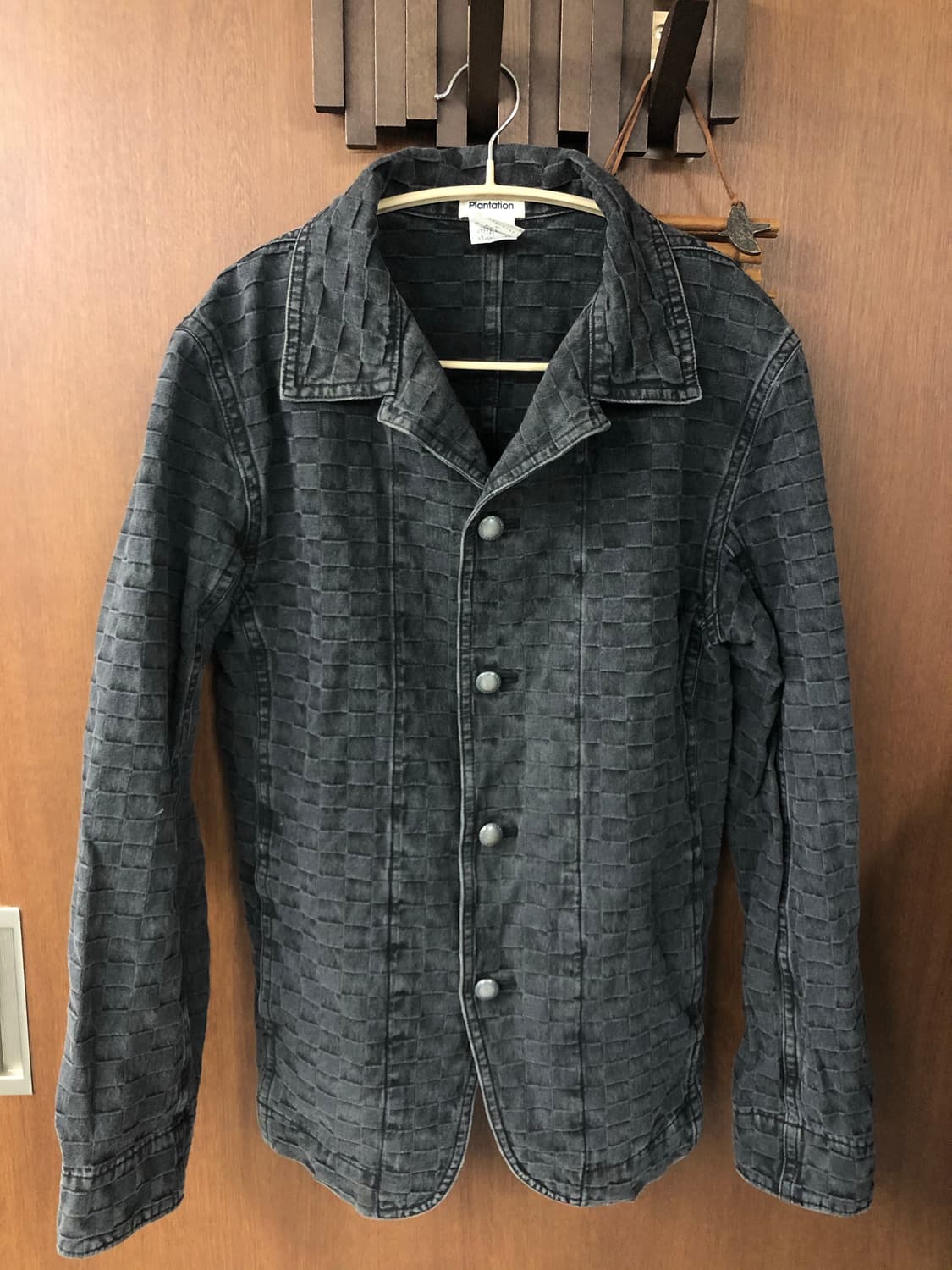 Issey miyake (plantation) 체크 데님 블레이저 상품이미지3
