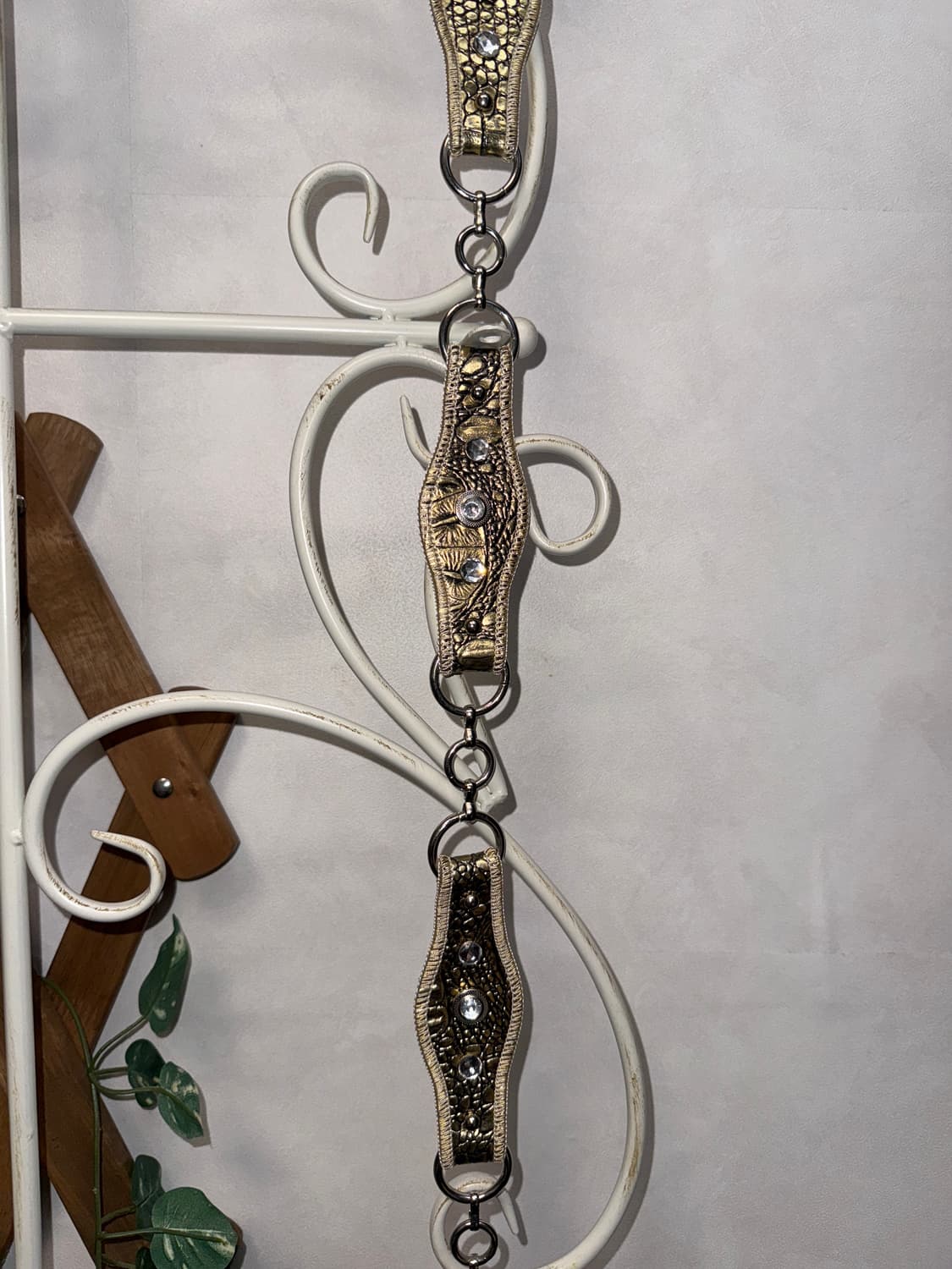 Gold python cubic heart charm chain belt 상품이미지5