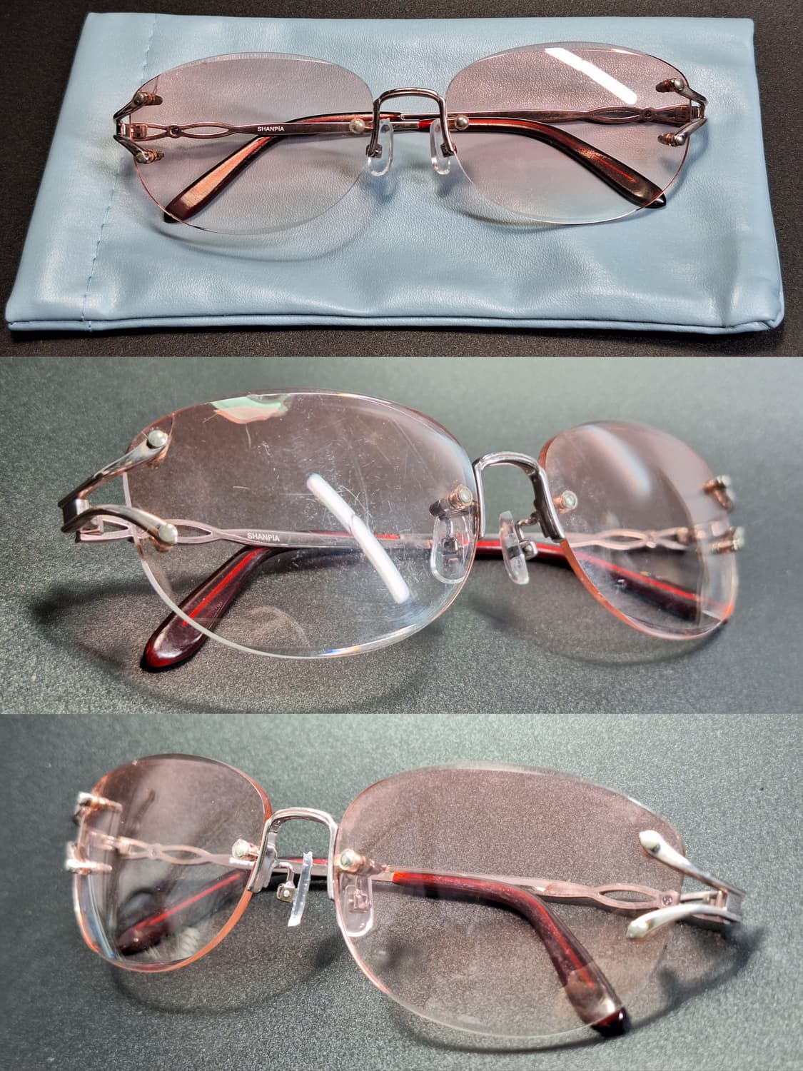 SHANPIA 무테 안경테 겸 선글라스 일본 수입 빈티지 레트로 클래식  상품이미지2