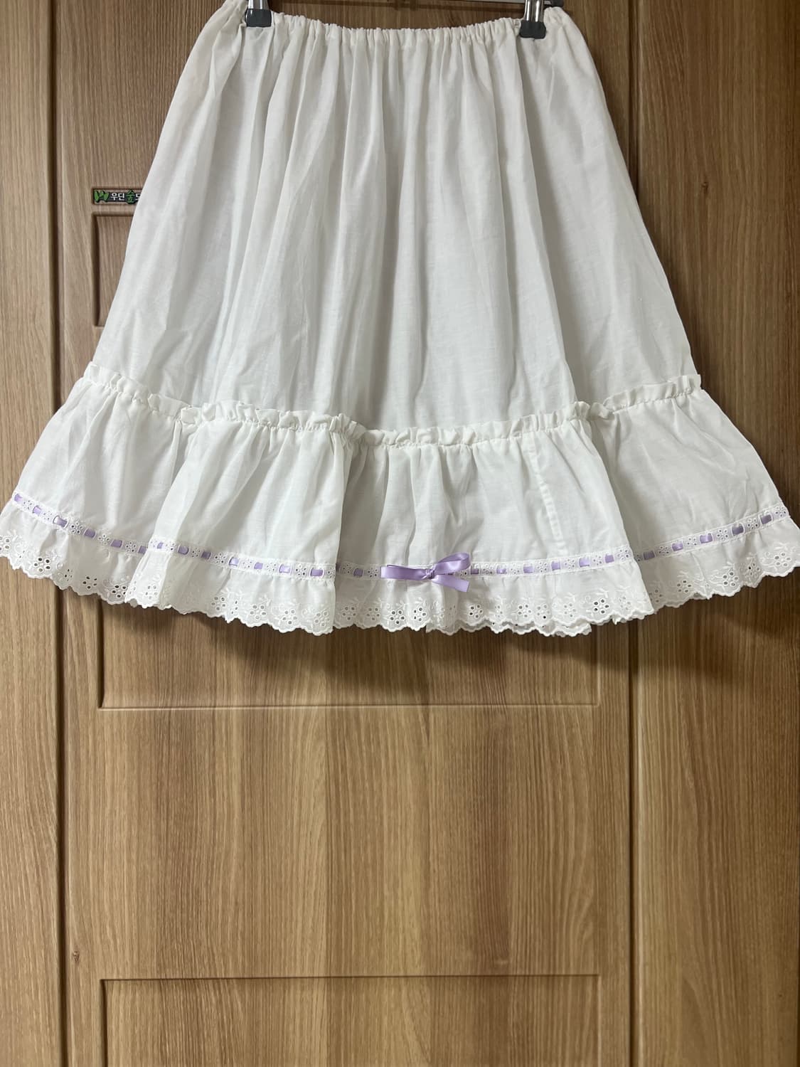 빈티지 화이트 연보라 리본 속치마 스커트 상품이미지2