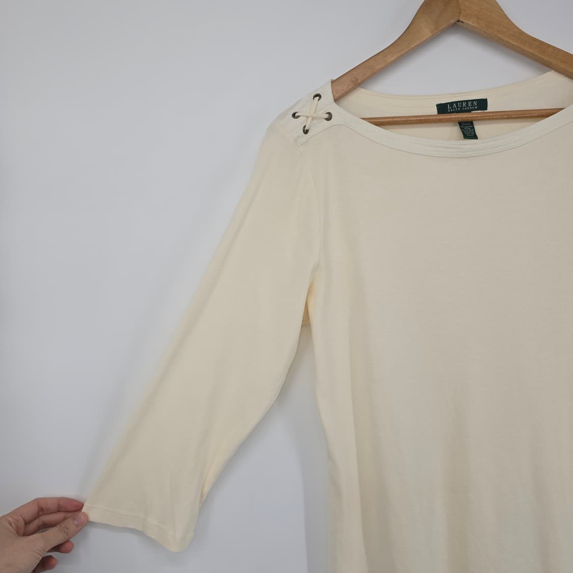 LAUREN RALPH LAUREN 레이스업 디테일 티셔츠 상품이미지4