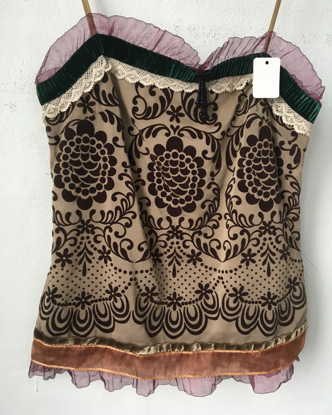 Lace trimming ornament pattern sleeveles 상품이미지4