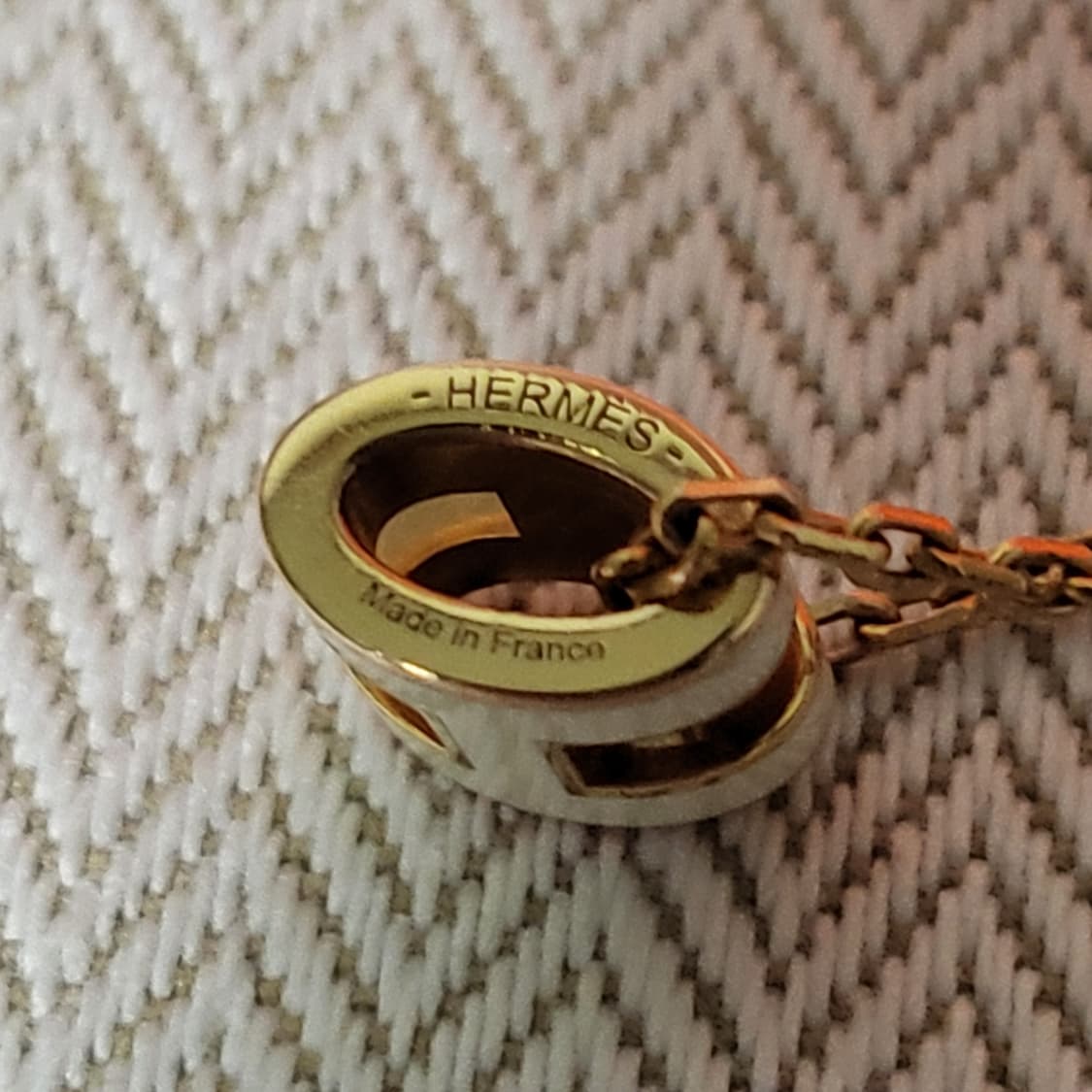 [1회착용/풀구성] MINI / 에르메스 팝아슈 목걸이 로즈골드 & 블랑 상품이미지3