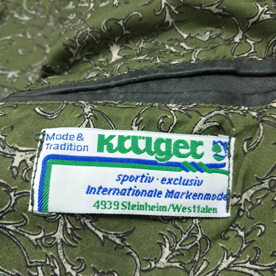 CL333 XL 크루거 80s 독일판 가죽 트라흐텐 그린 자켓 상품이미지5