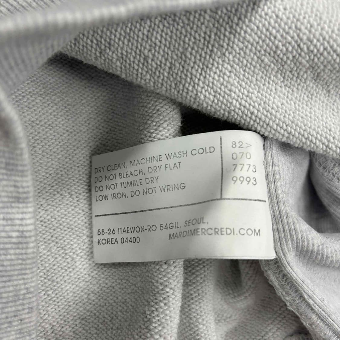 마르디 메르크디 연그레이 핀터깔 스웨트셔츠 맨투맨(OS) 상품이미지4