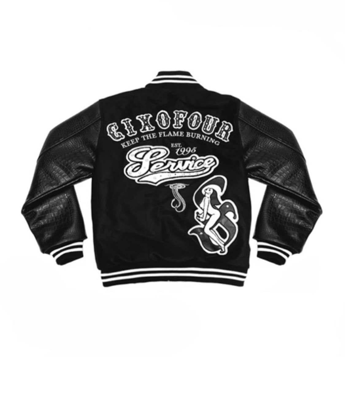  604service 바시티자켓 블랙 L  상품이미지1