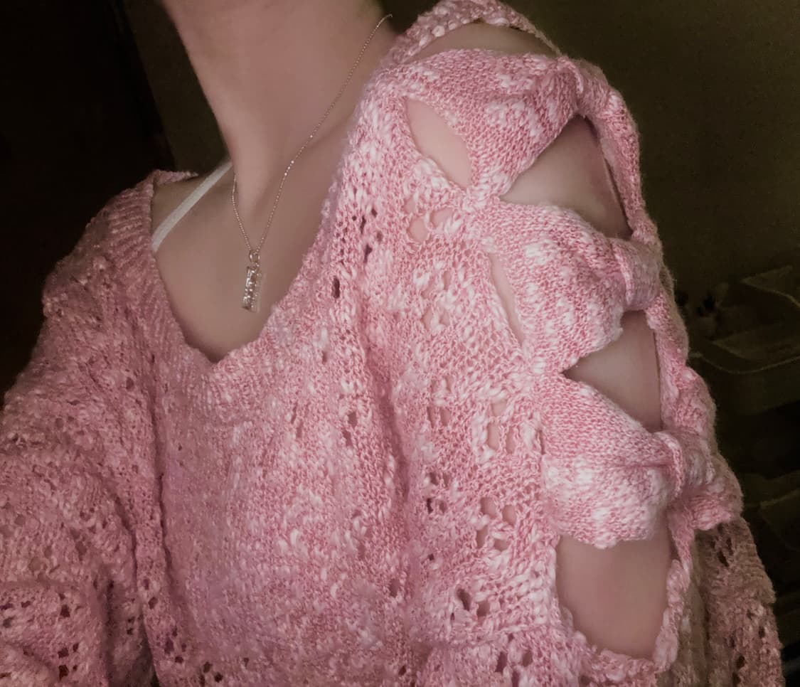 리즈리사 리본 니트 ) 히메가루 라떼갸루 stc 트랄라라 고전 갸루 상품이미지1