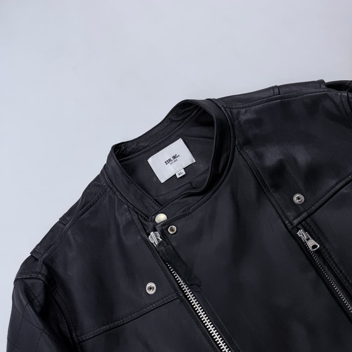 SSRL 주우재 램스킨 양가죽 논카라 라이더자켓 상품이미지3