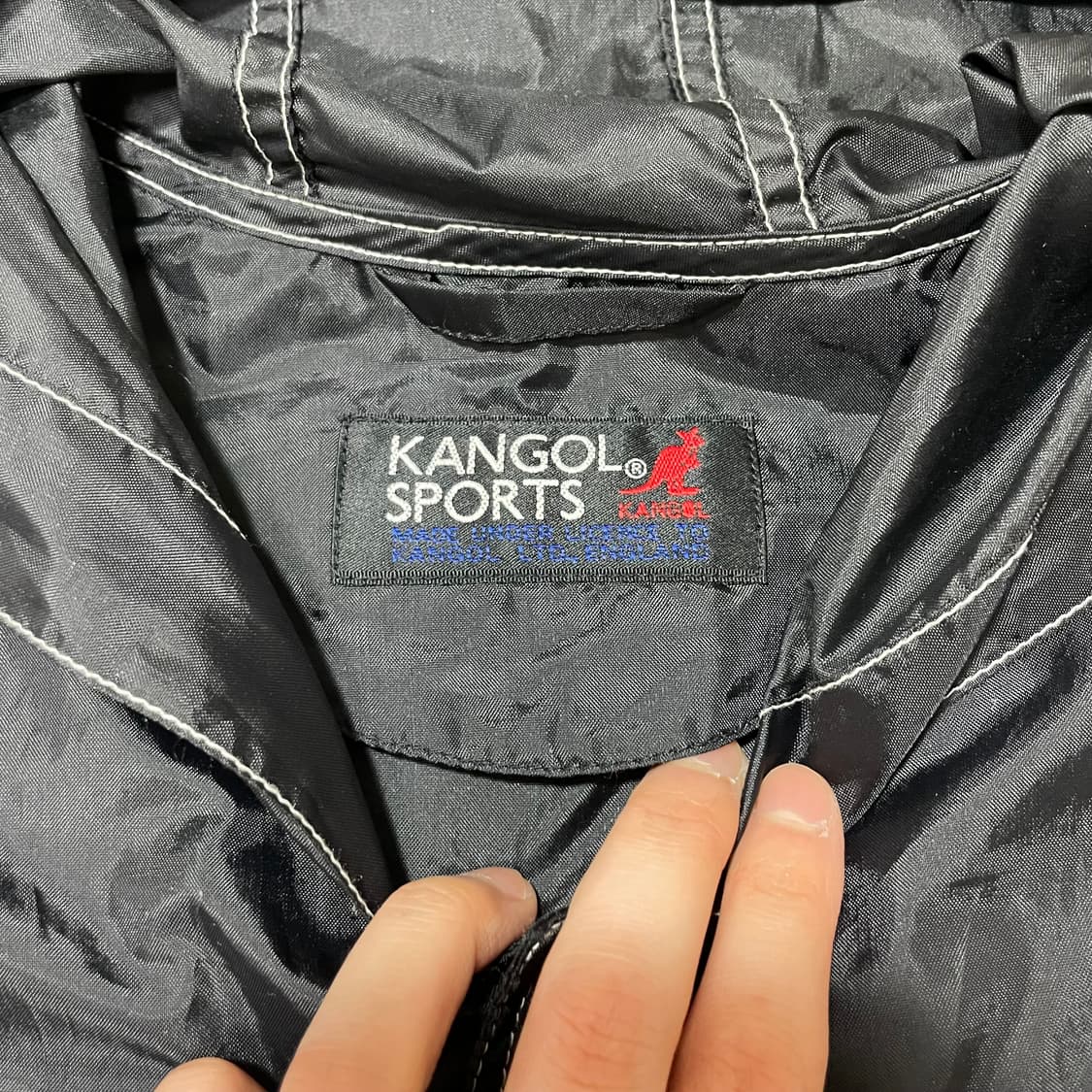 캉골 KANGOL 블랙 레인코트 윈드브레이커 여성 M~L 상품이미지4