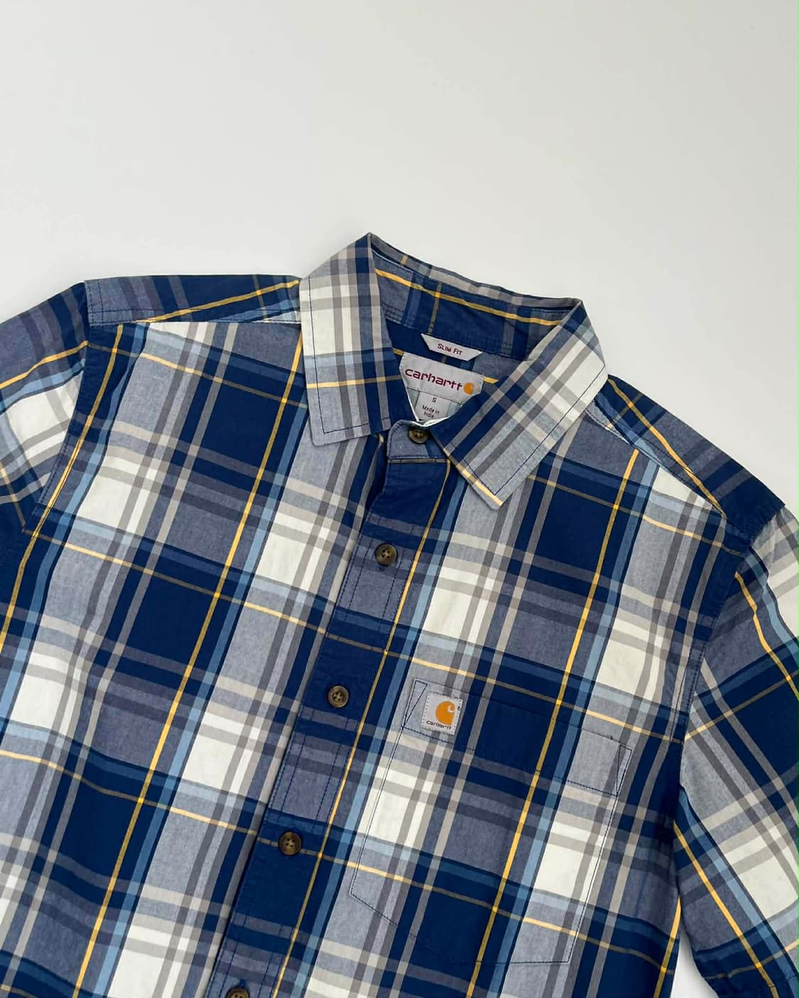 [S] 칼하트 에센셜 체크 반팔 하프 셔츠 상품이미지5