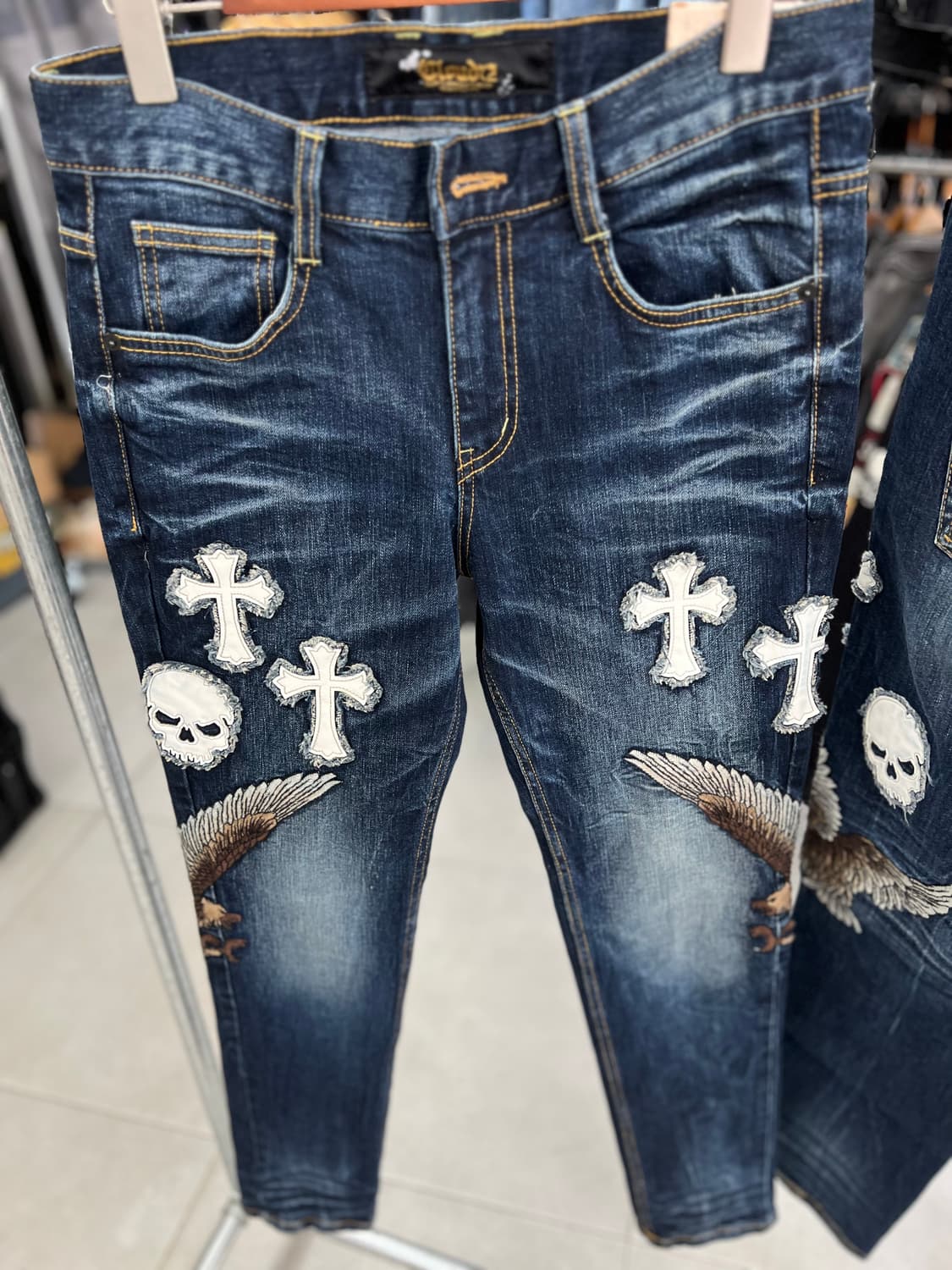 크로스 윙 스트레이트 워싱진  상품이미지3