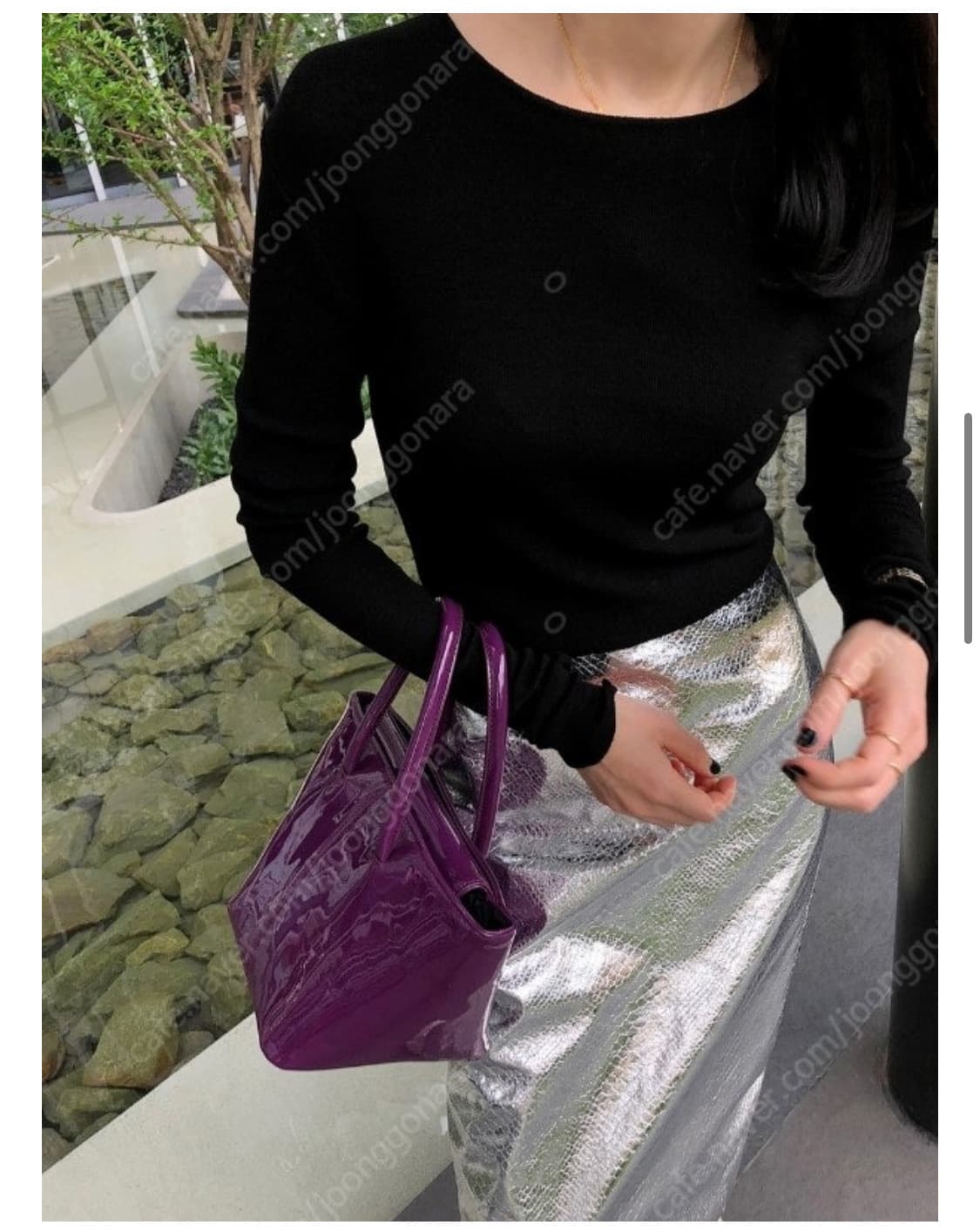 드래곤블루스 실버 뱀피 미디 스커트 xs 상품이미지5