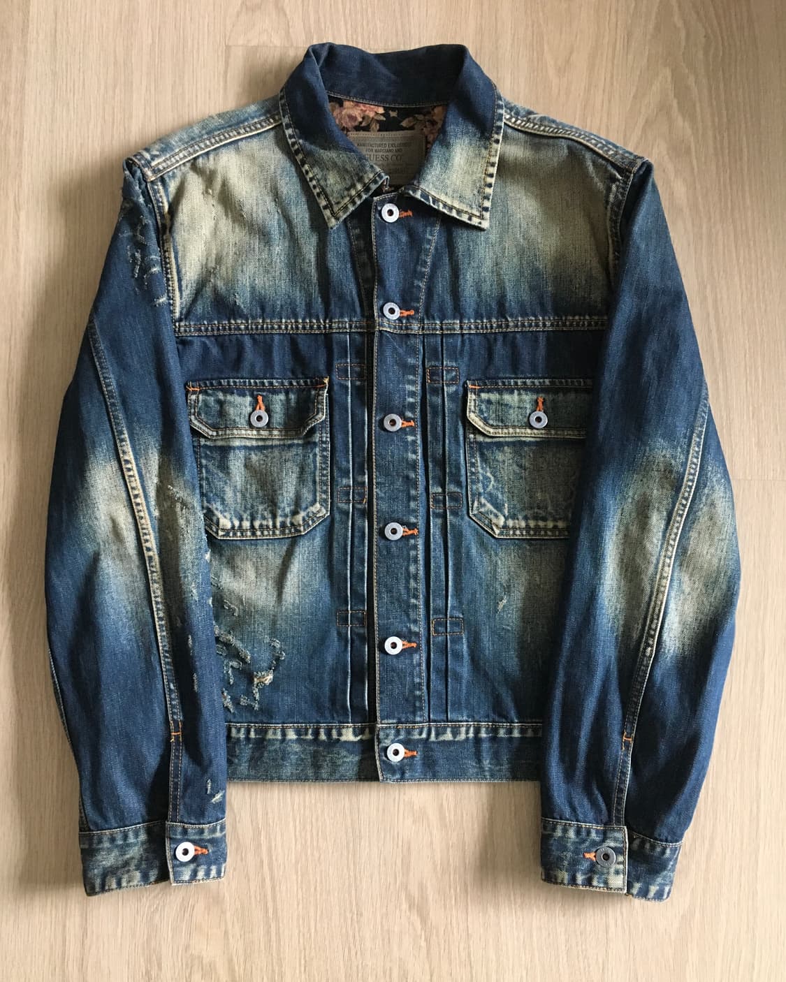 게스 Guess 코듀로이 플라워 포인트 데님 자켓 상품이미지1