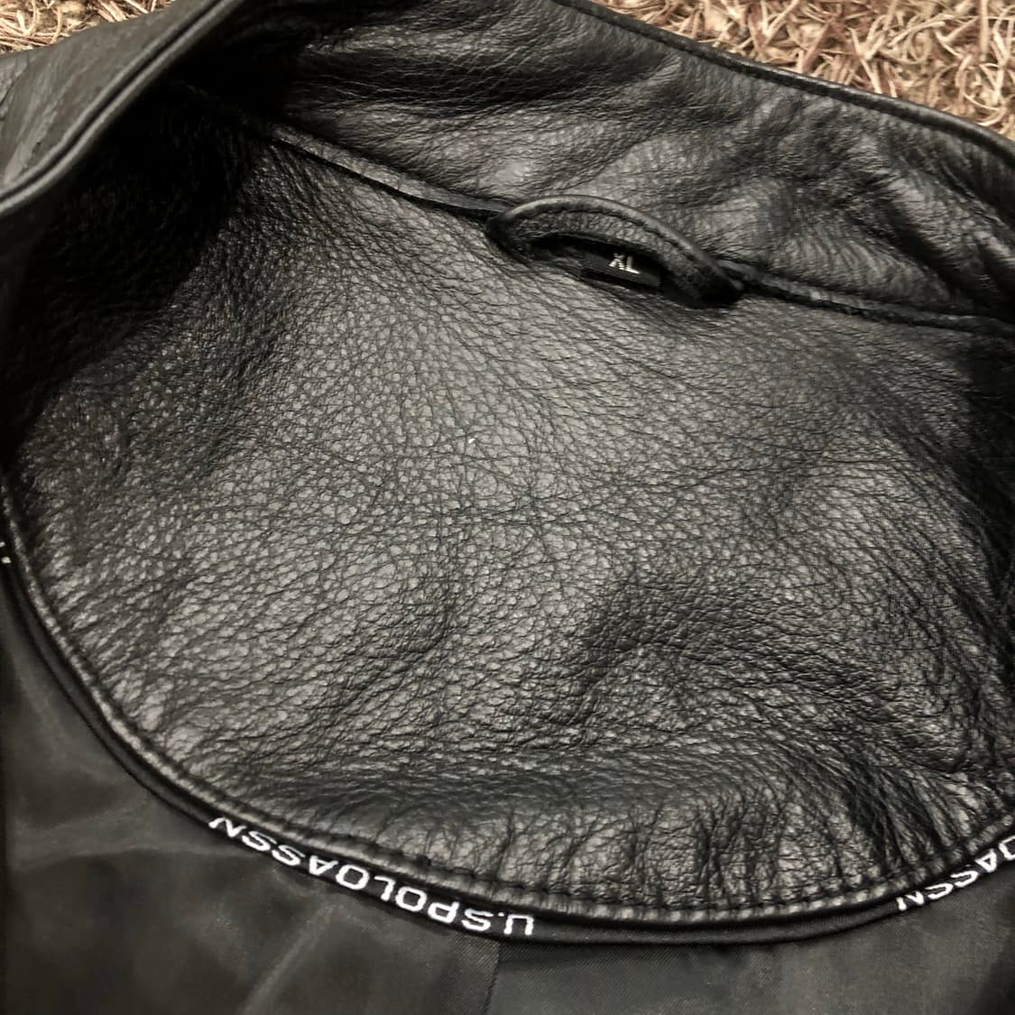 US 폴로 에센 소가죽 바이커 레더 가죽 라이더 자켓 상품이미지5