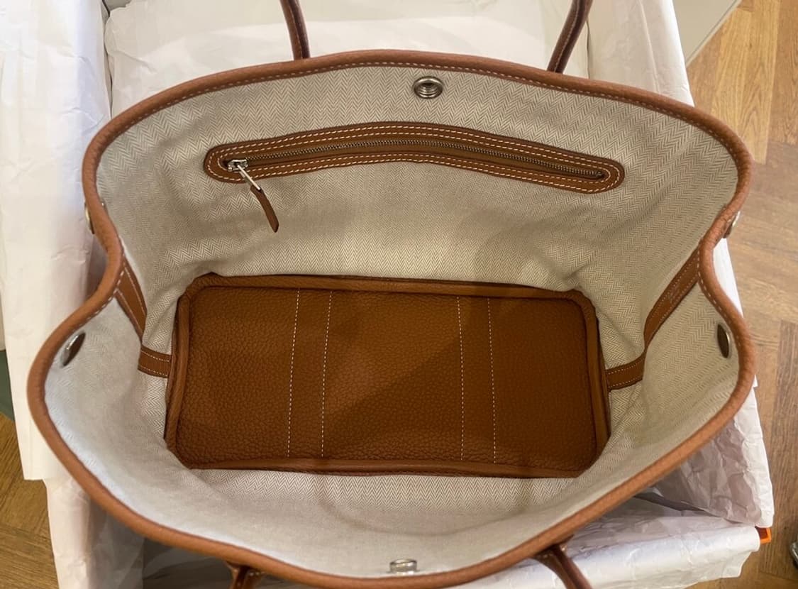 Hermes 가든파티 30 골드 정품 — 새상품급 컨디션 상품이미지7