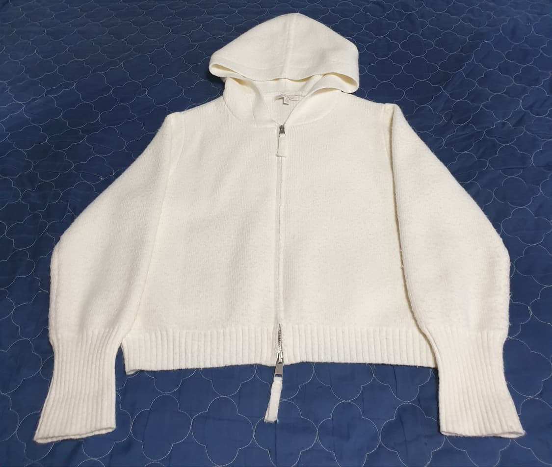 (24FW) 플라스틱아일랜드 니트 후드집업 크림 (M) 상품이미지1