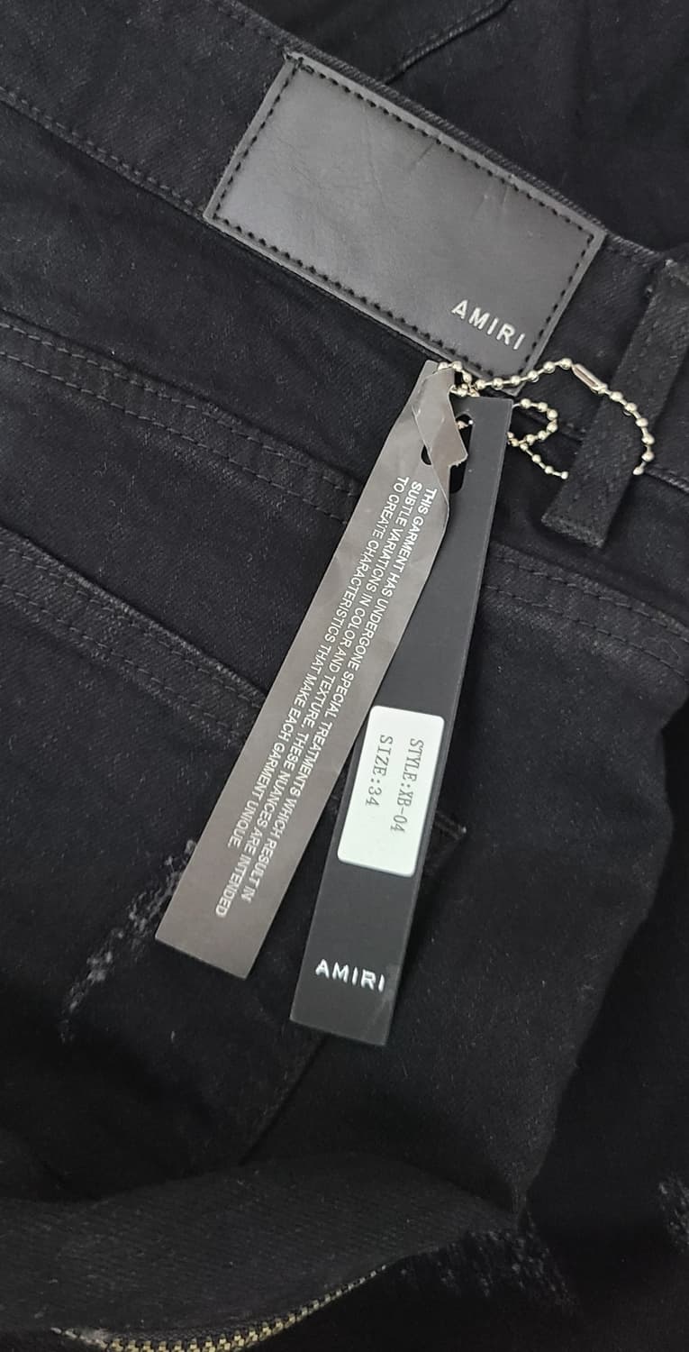 아미리 블랙 지퍼 디테일 데님 미착용 32 상품이미지4