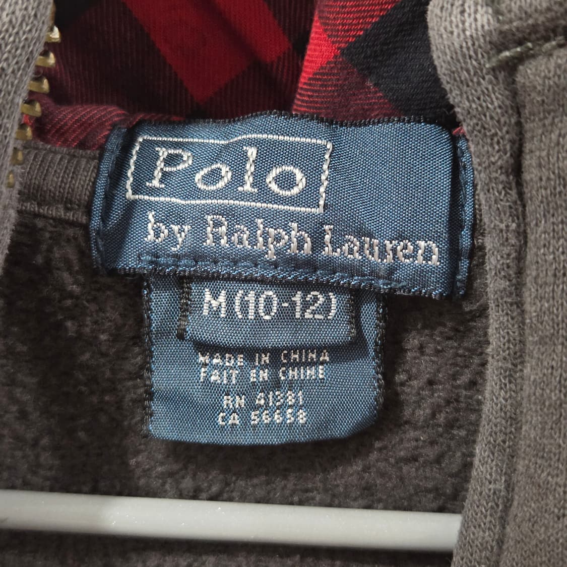 폴로랄프로렌 키즈 기모 후드집업 M/10/12 상품이미지3