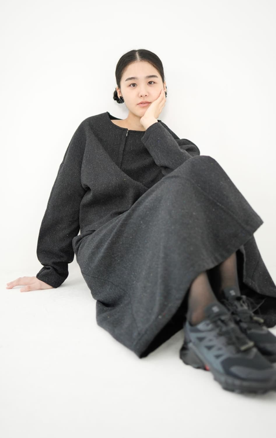 새생품) 유노이아 lene 울스커트 차콜 M 상품이미지3