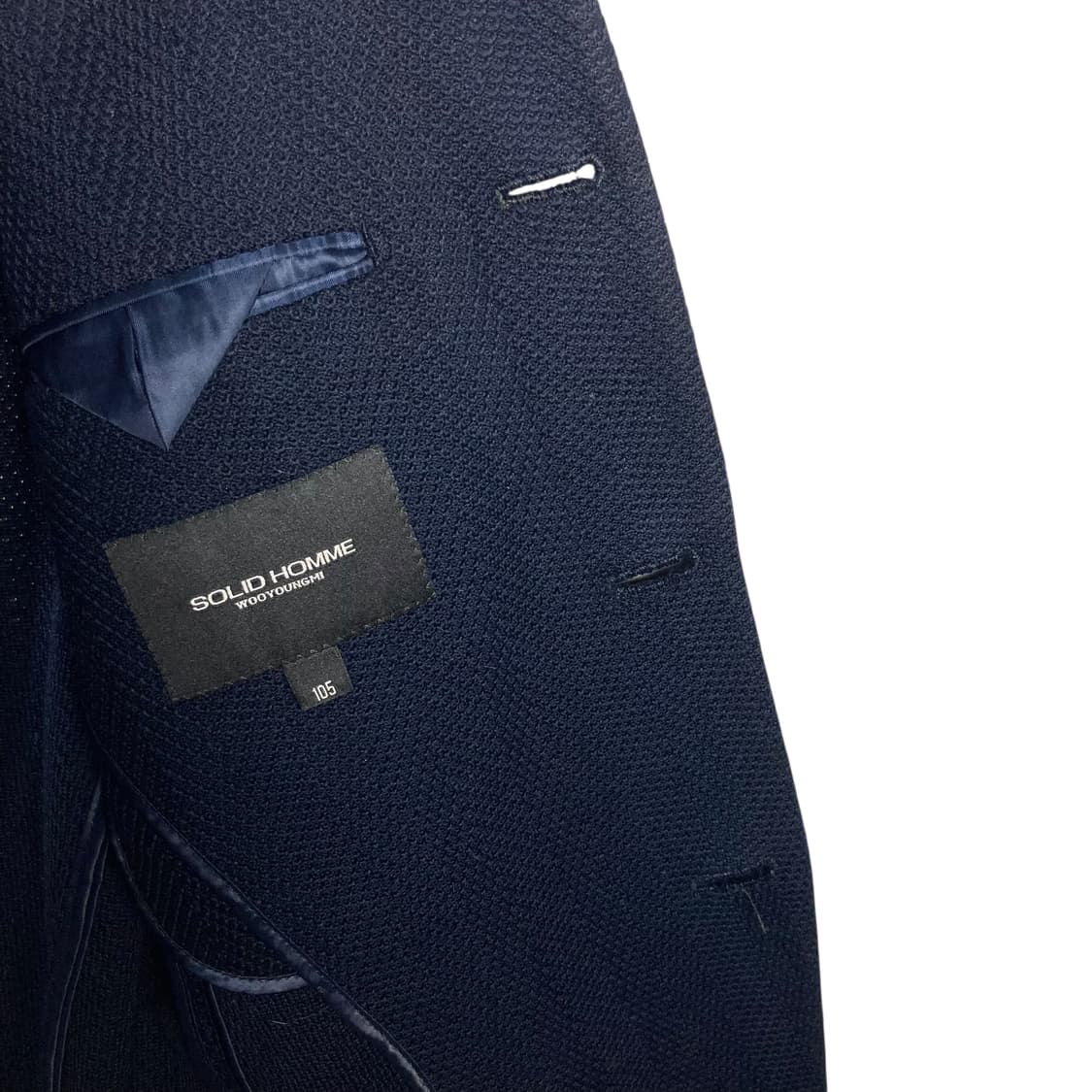 솔리드옴므 네이비 면 블레이져 상품이미지3