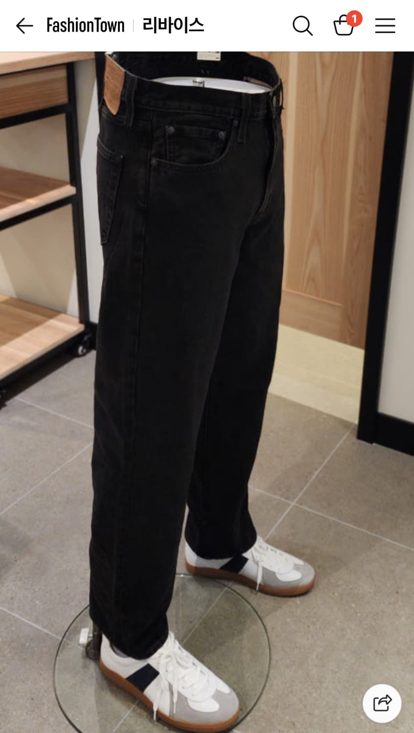 (32x32)리바이스 568 스테이루즈핏 블랙 상품이미지2