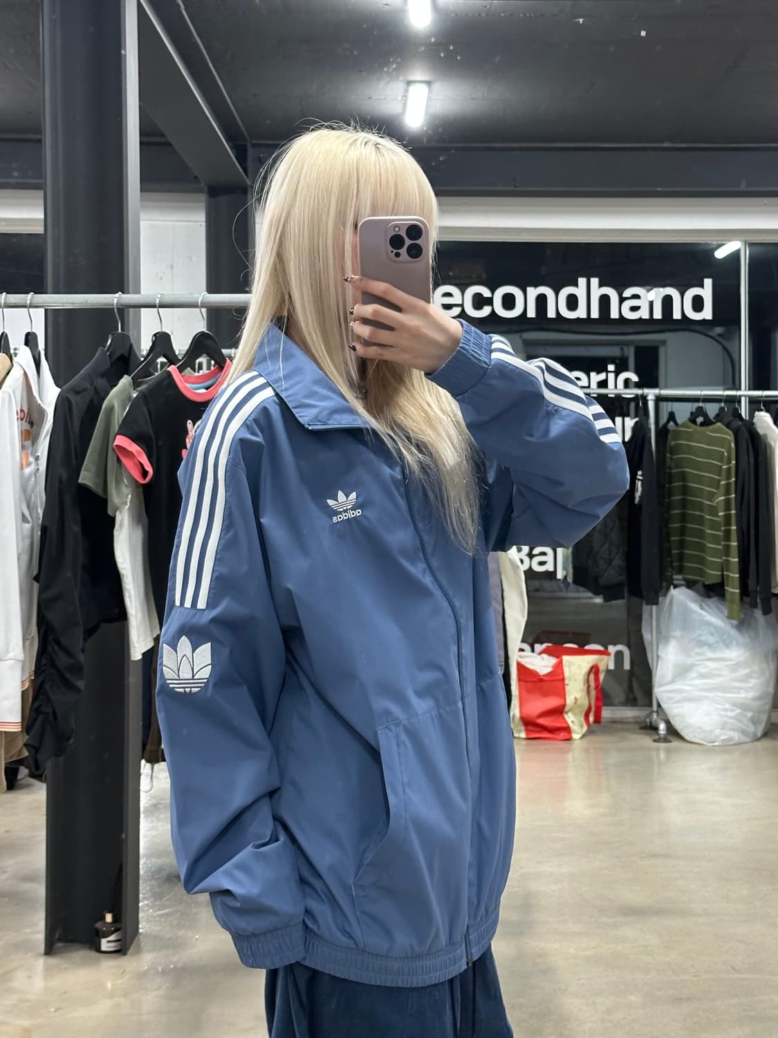 아디다스 3D 트레포일 3 스트라이프 트랙탑 바람막이 상품이미지3